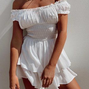 THE LOVE GALORE ROMPER WHITE
